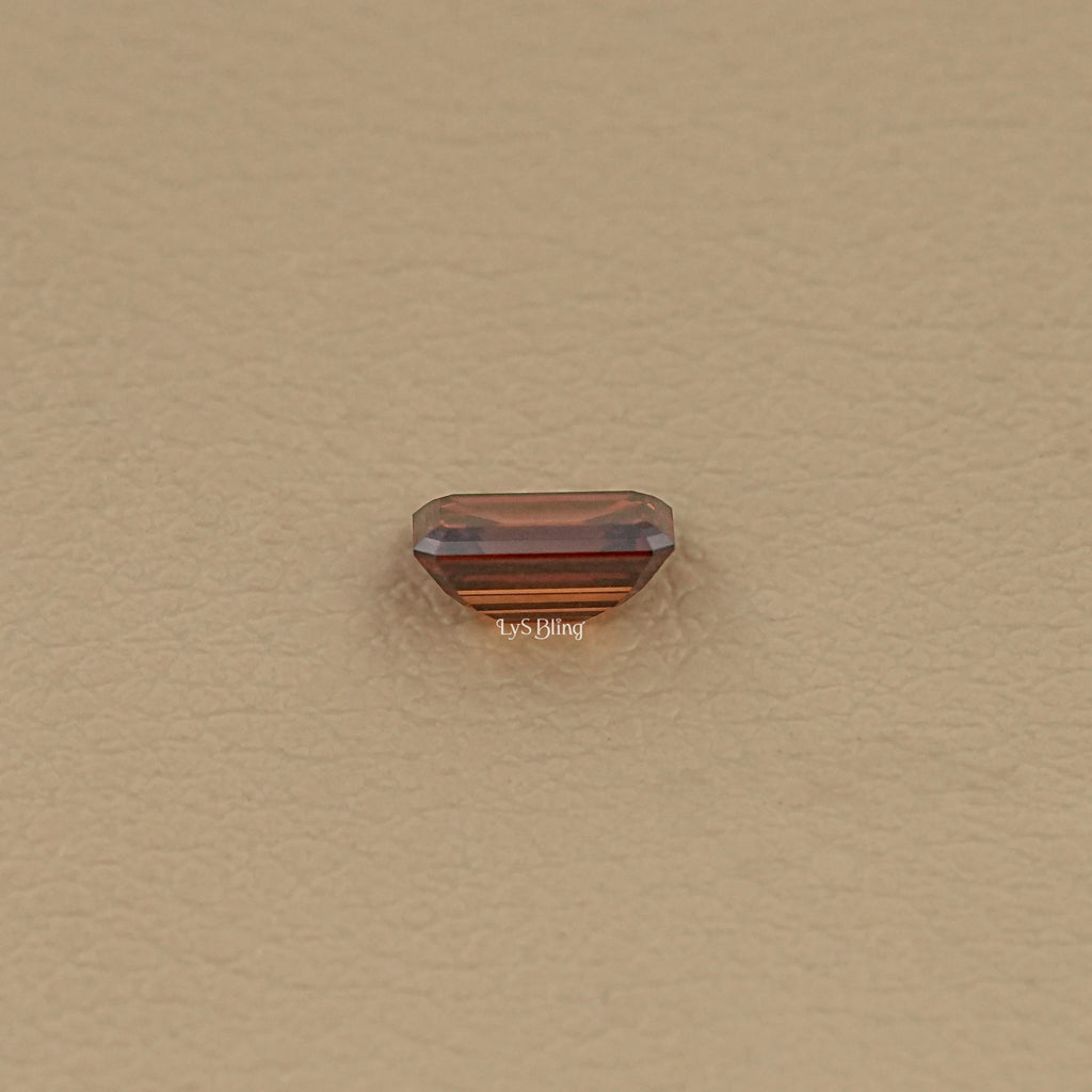 Fancy Brown Orange Emerald Cut Loose Diamond