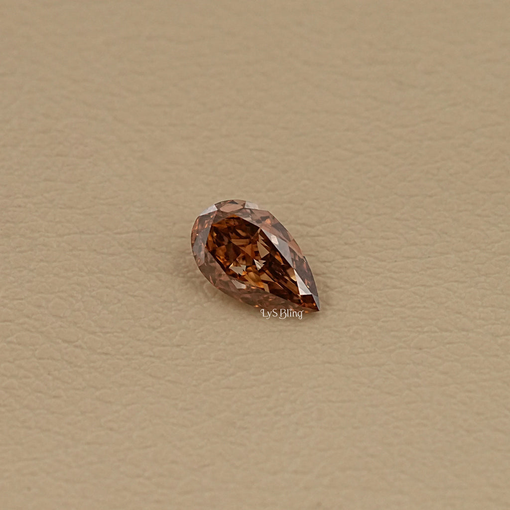 2.70 CT Fancy Brown Pear Cut Loose Diamond