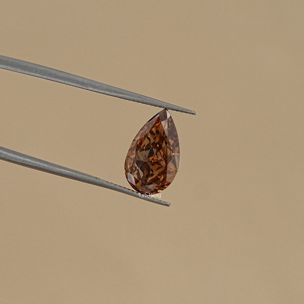 2.70 CT Fancy Brown Pear Cut Loose Diamond