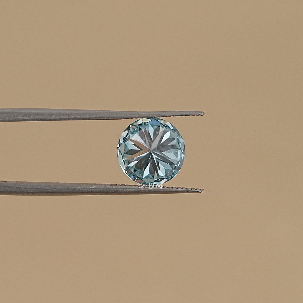 2.50 CT Round Cut Fancy Vivid Blue Diamond