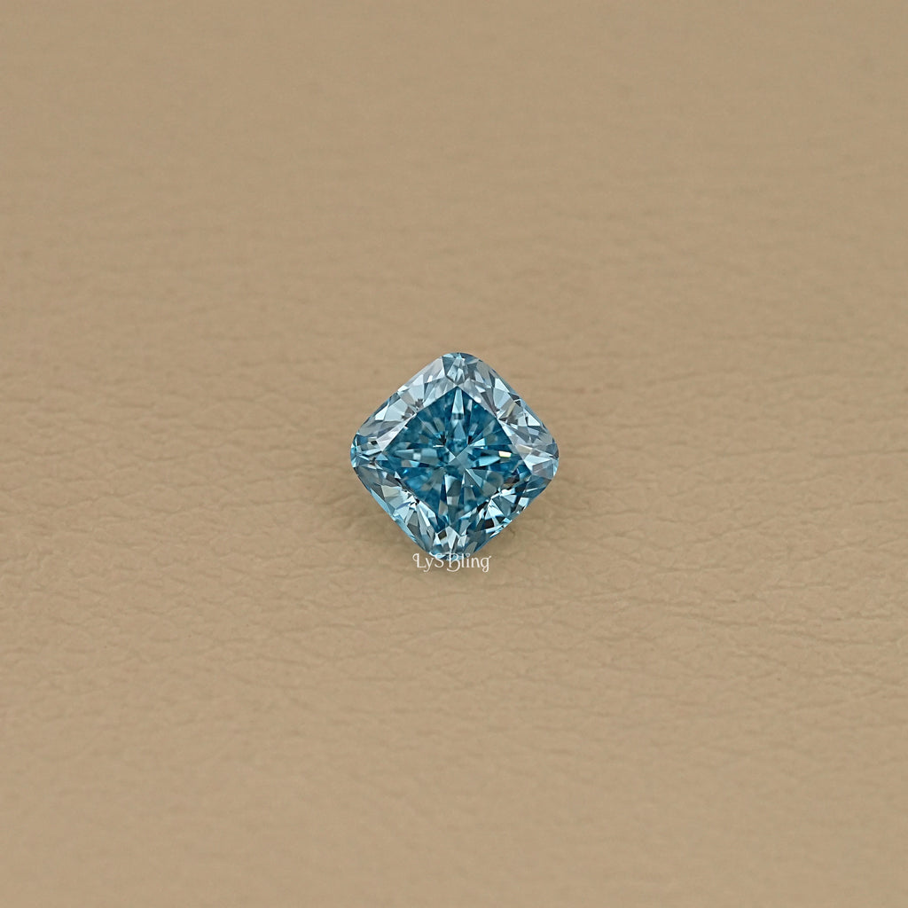 Fancy Vivid Blue Square Cushion Loose Diamond