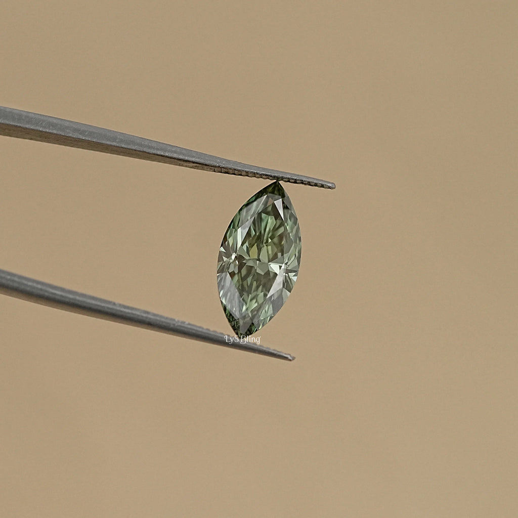 Fancy Vivid Green Marquise Lab Diamond