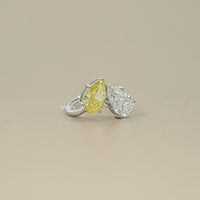 Fancy Pear Cut Lab Diamond Toi ET Moi Ring