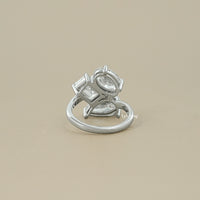 3 Stone Bypass Lab Diamond Engagement Ring