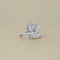 3 Stone Bypass Lab Diamond Engagement Ring