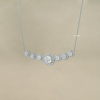 Round Cut Lab Grown Diamond Graduated Bar Pendant