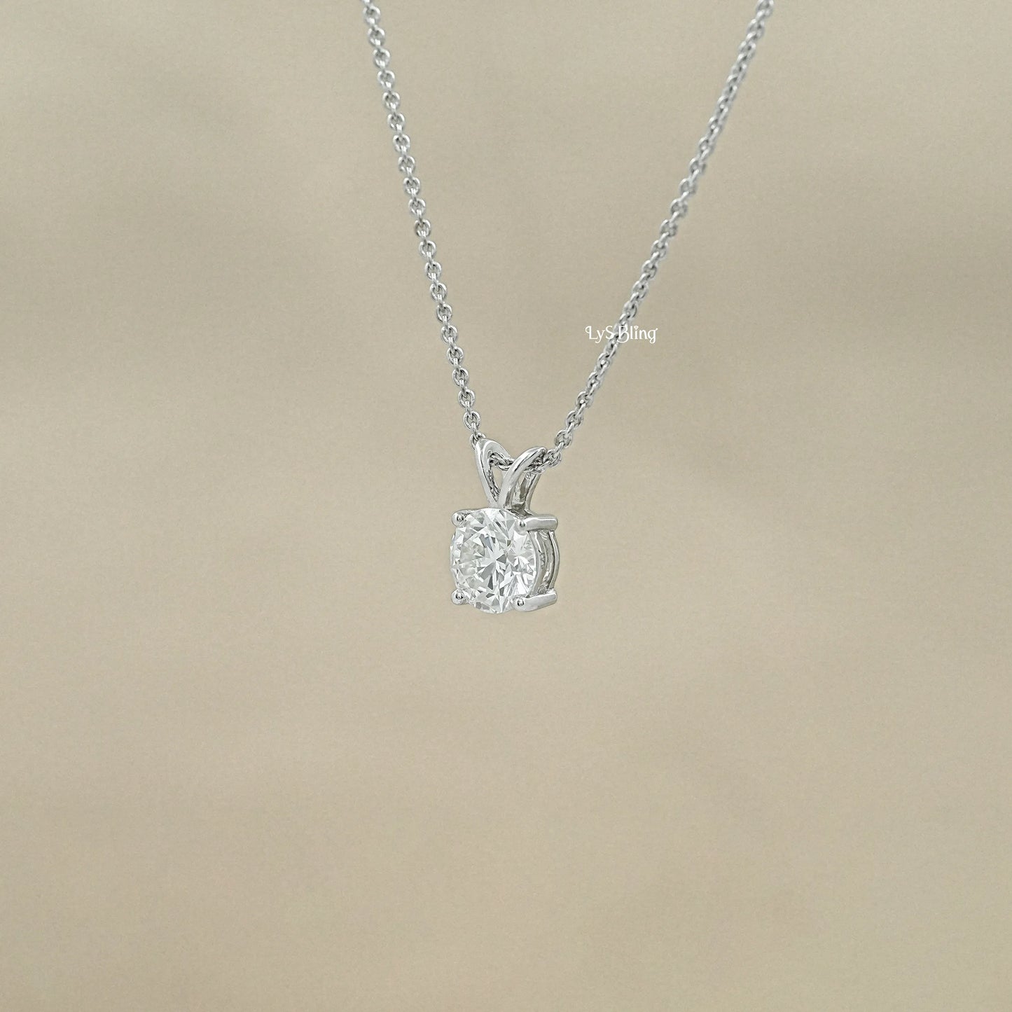 Brilliant Cut Round Lab Diamond Solitaire Pendant