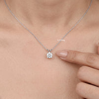 Brilliant Cut Round Lab Diamond Solitaire Pendant
