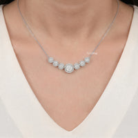 Round Cut Lab Grown Diamond Graduated Bar Pendant