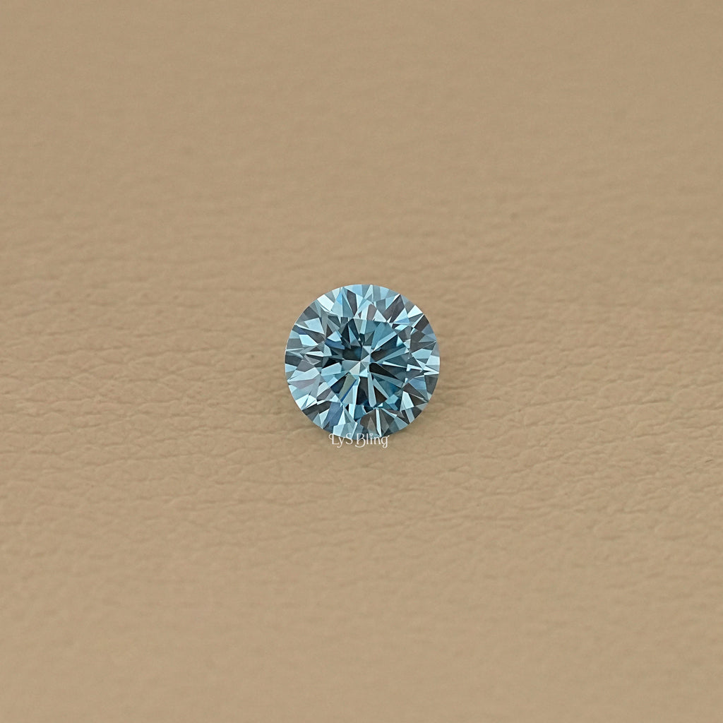2.50 CT Round Cut Fancy Vivid Blue Diamond