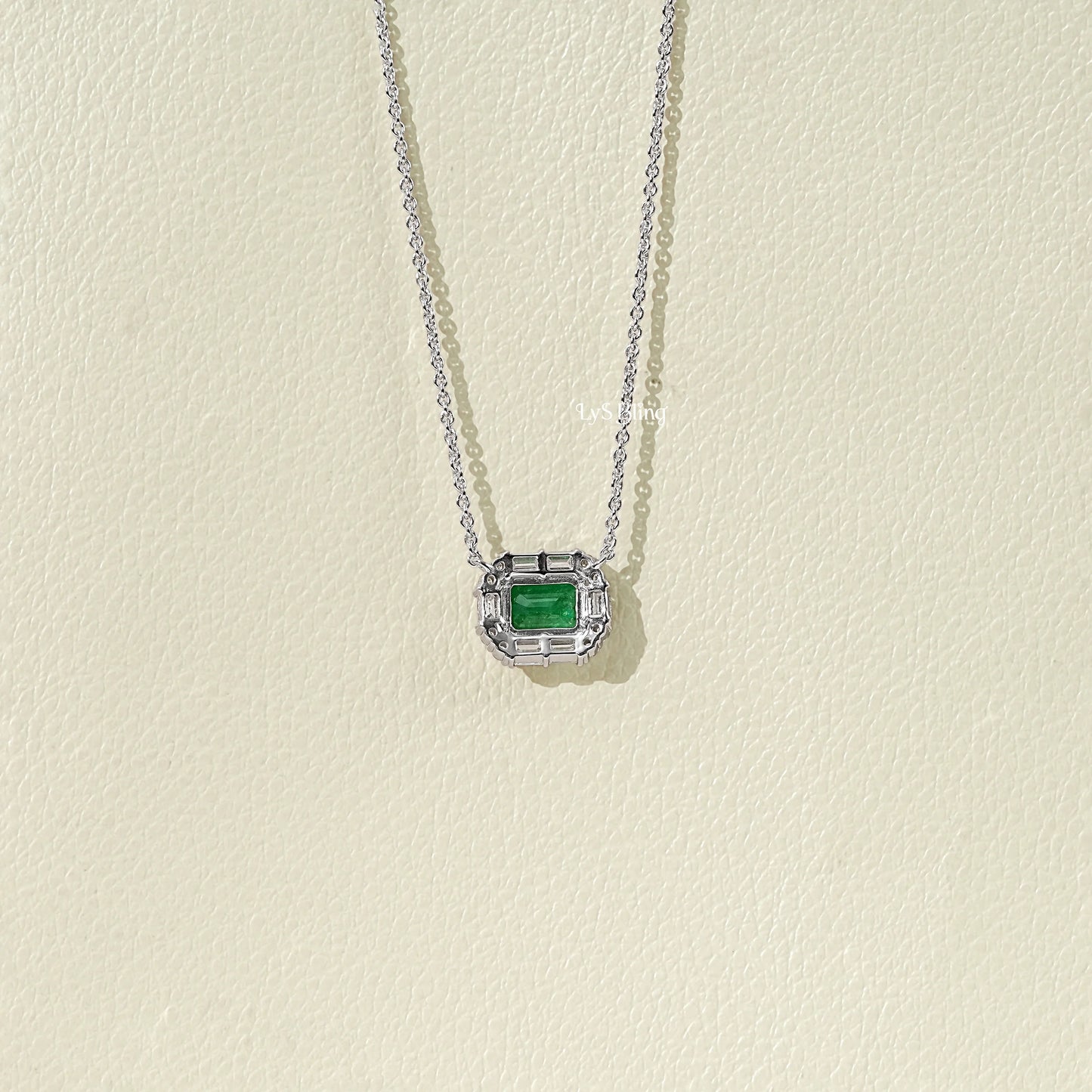 Natural Green Gemstone Halo Pendant