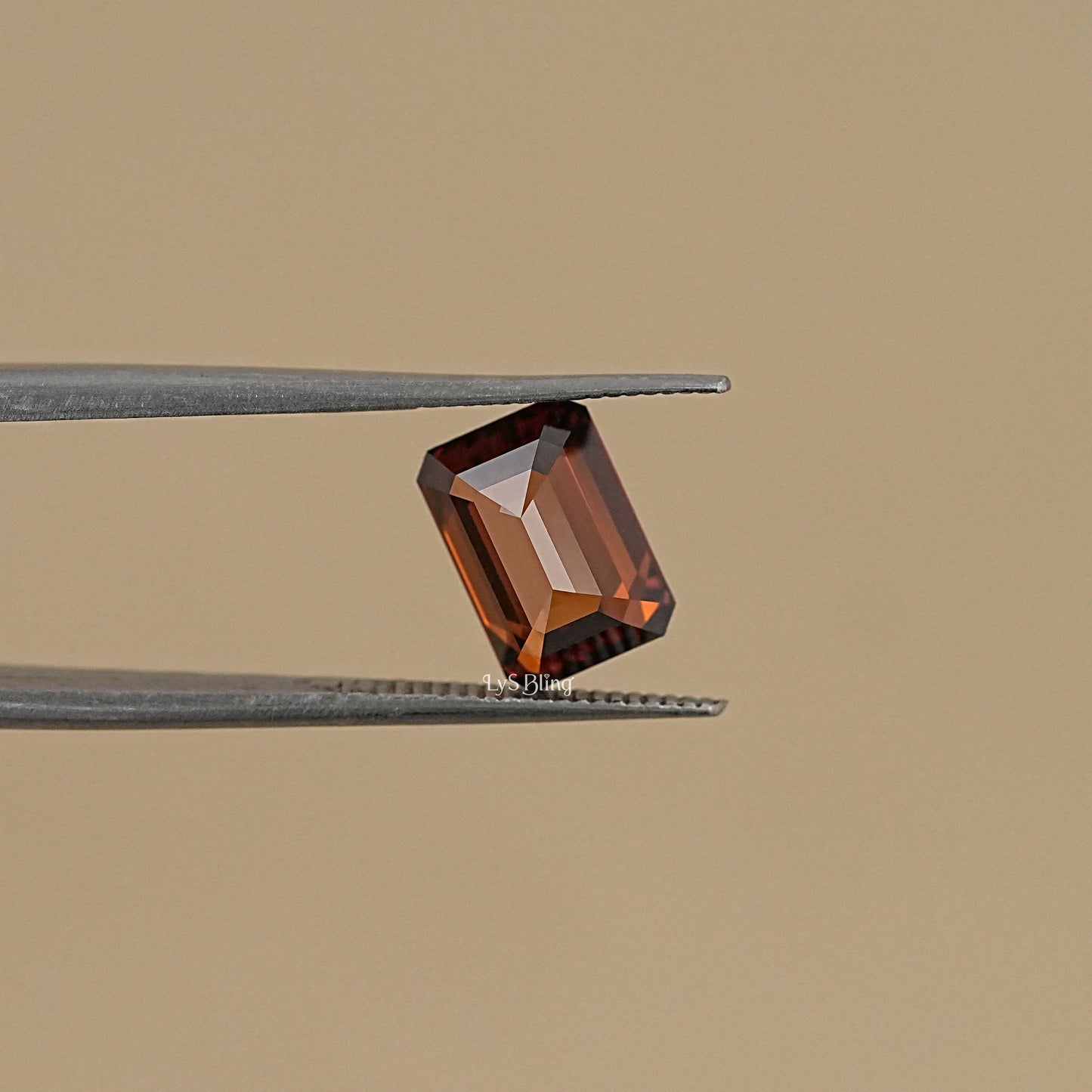 Fancy Brown Orange Emerald Cut Loose Diamond