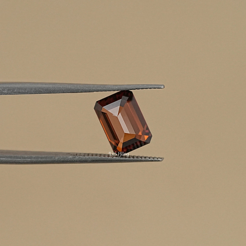 Fancy Brown Orange Emerald Cut Loose Diamond