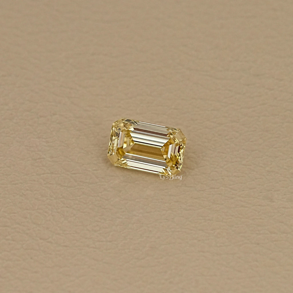 Fancy Intense Yellow Emerald Lab Grown Diamond