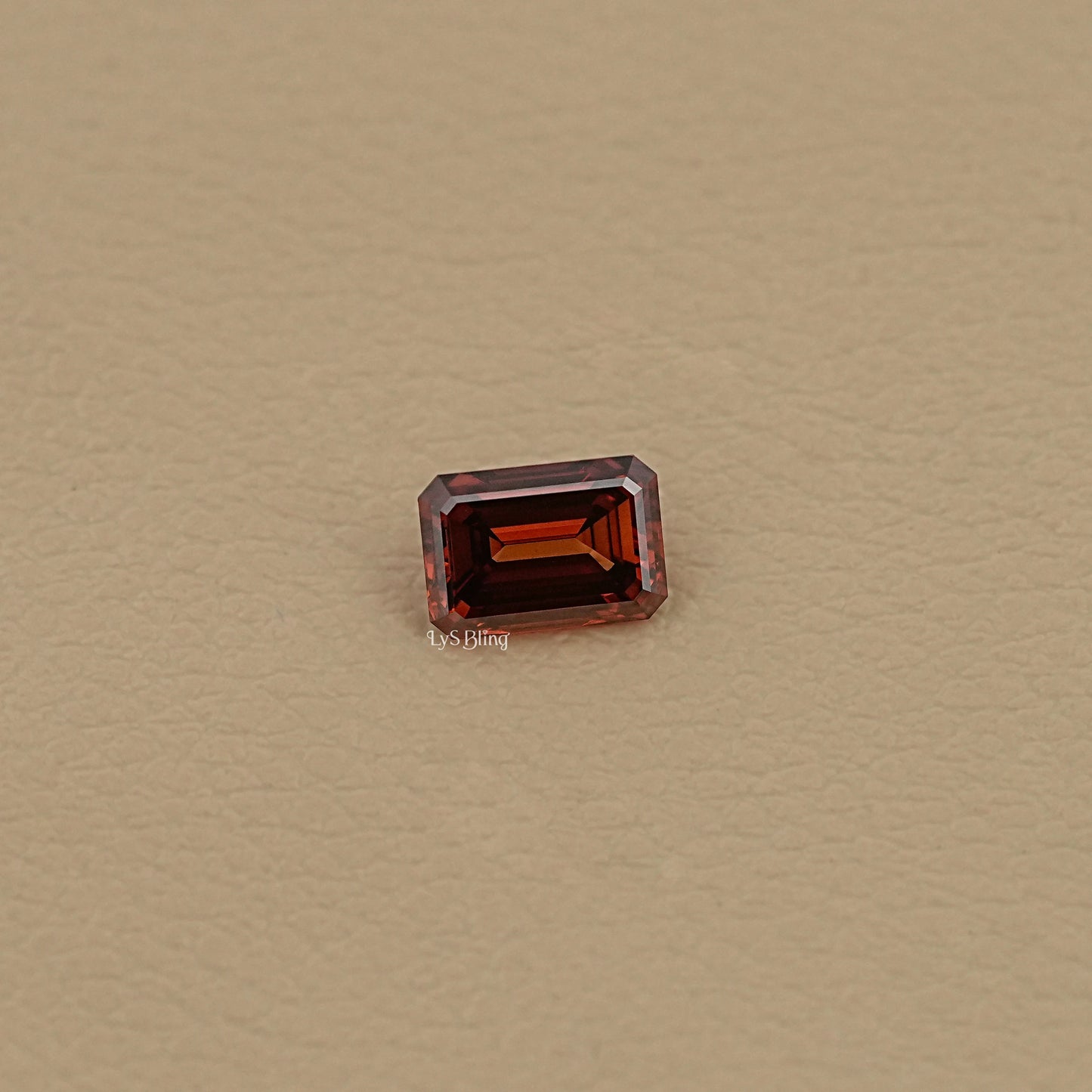 Fancy Brown Orange Emerald Cut Loose Diamond