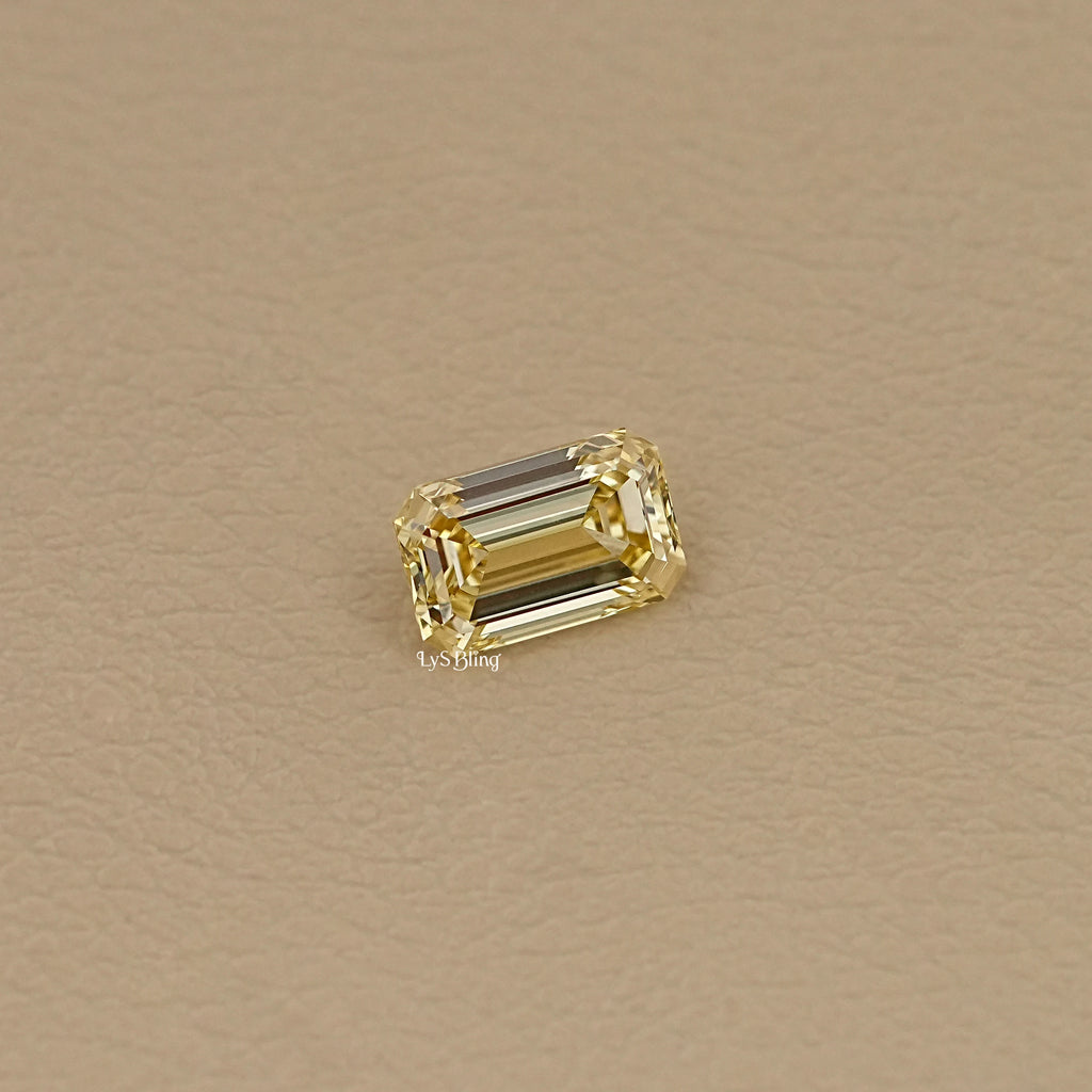 Fancy Intense Yellow Emerald Lab Grown Diamond