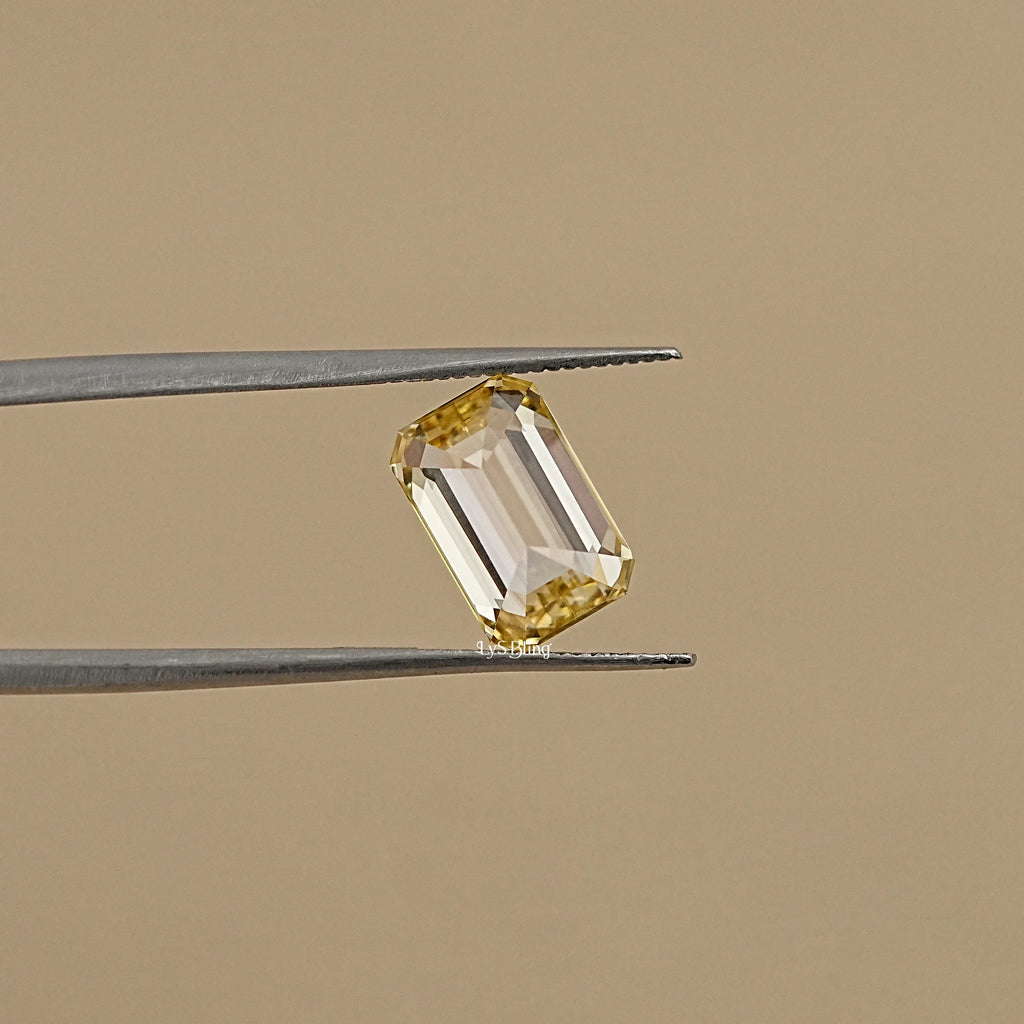 Fancy Intense Yellow Emerald Lab Grown Diamond