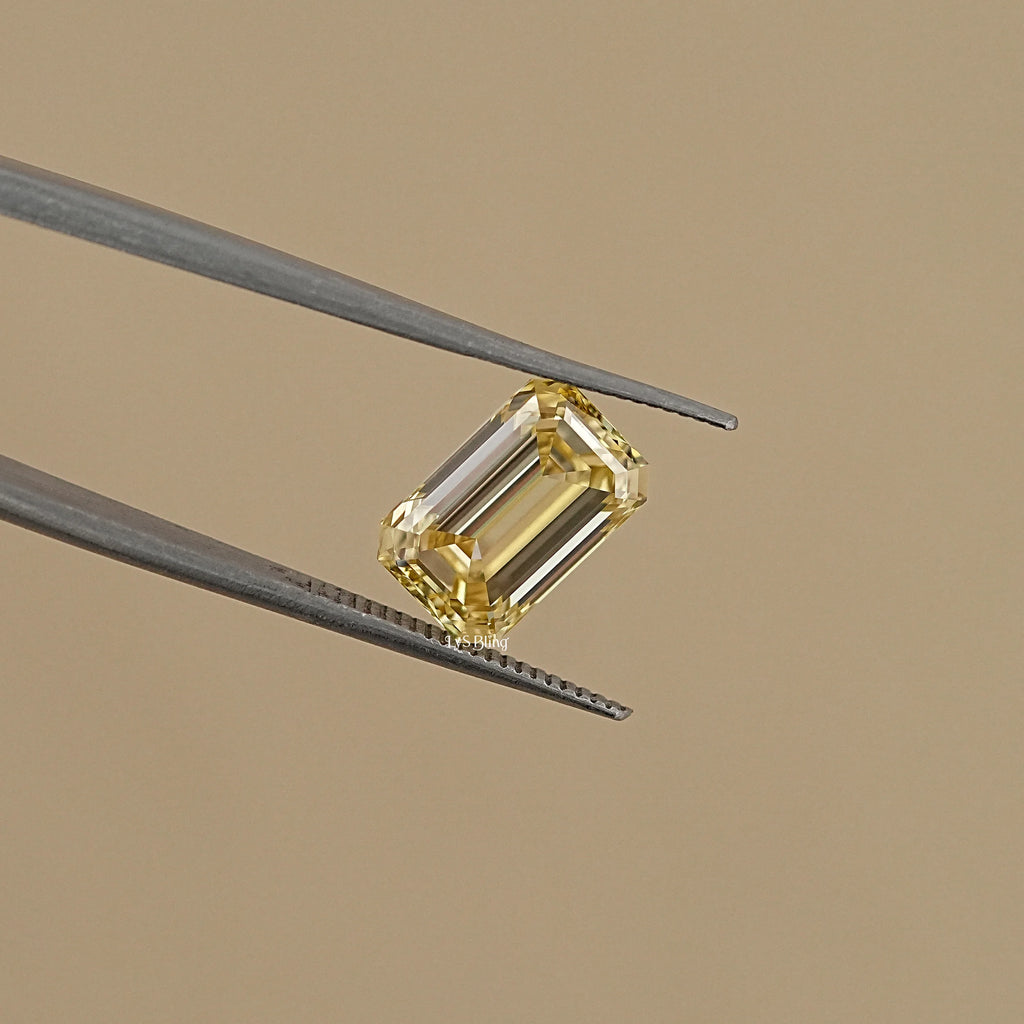 Fancy Intense Yellow Emerald Lab Grown Diamond