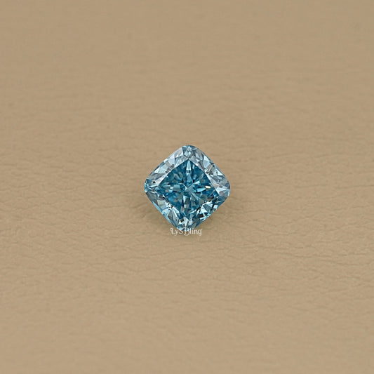Fancy Vivid Blue Square Cushion Loose Diamond