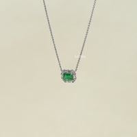 Natural Green Gemstone Halo Pendant