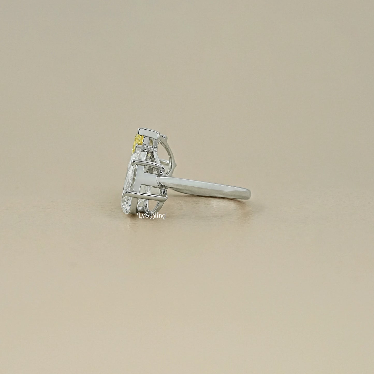 Fancy Pear Cut Lab Diamond Toi ET Moi Ring