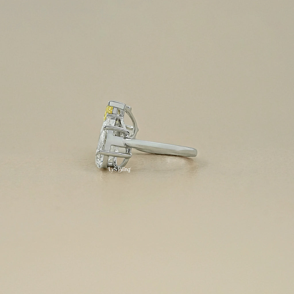 Fancy Pear Cut Lab Diamond Toi ET Moi Ring
