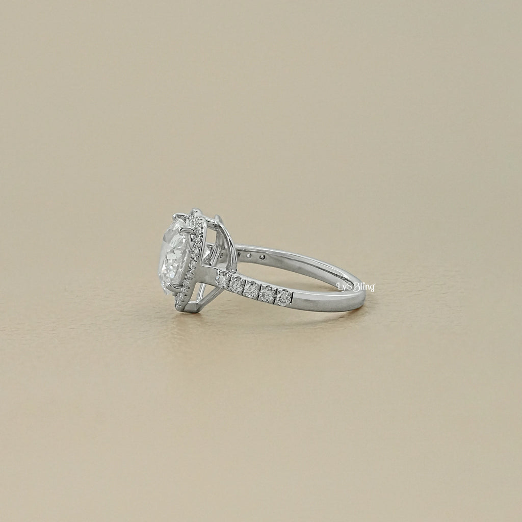 Halo With Accent Diamond Engagement Ring