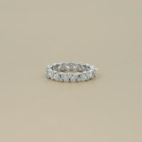 Marquise And Round Lab Diamond Eternity Wedding Band