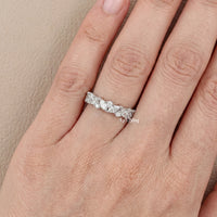 Marquise And Round Lab Diamond Eternity Wedding Band
