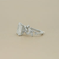 Emerald Cut Lab Grown Diamond Accent Engagement Ring