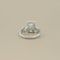 Emerald Cut Lab Grown Diamond Accent Engagement Ring