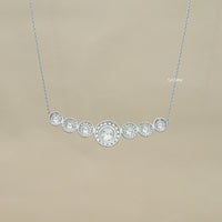 Round Cut Lab Grown Diamond Graduated Bar Pendant