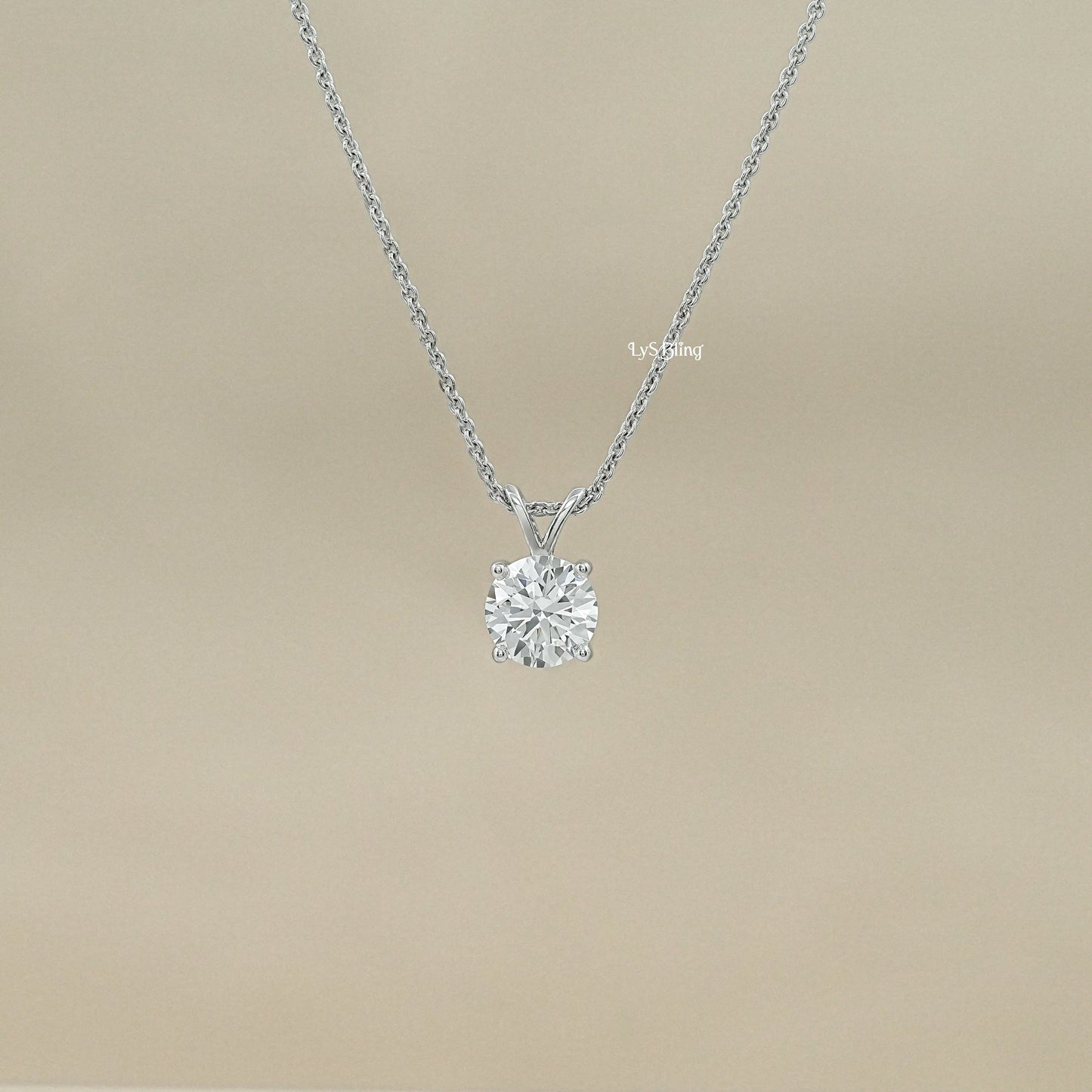 Brilliant Cut Round Lab Diamond Solitaire Pendant
