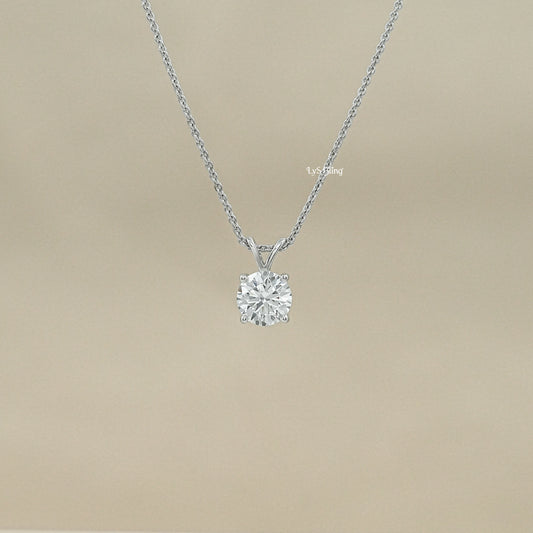 Brilliant Cut Round Lab Diamond Solitaire Pendant