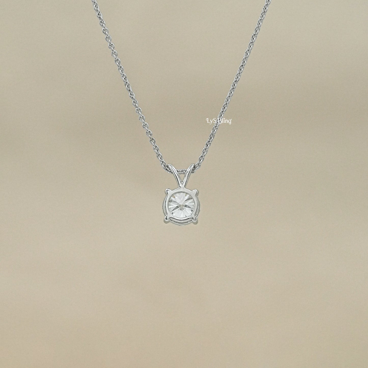 Brilliant Cut Round Lab Diamond Solitaire Pendant