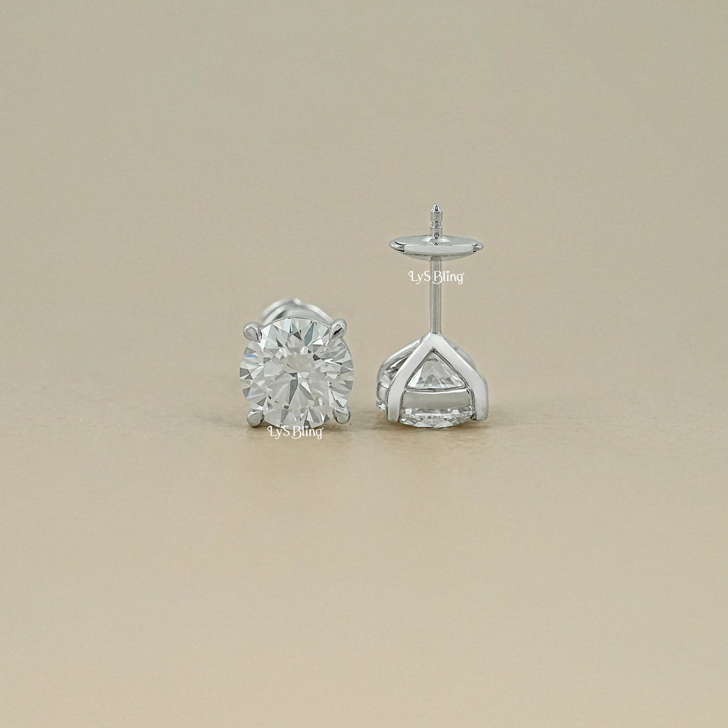 Round Cut Lab Grown Diamond Stud Earrings