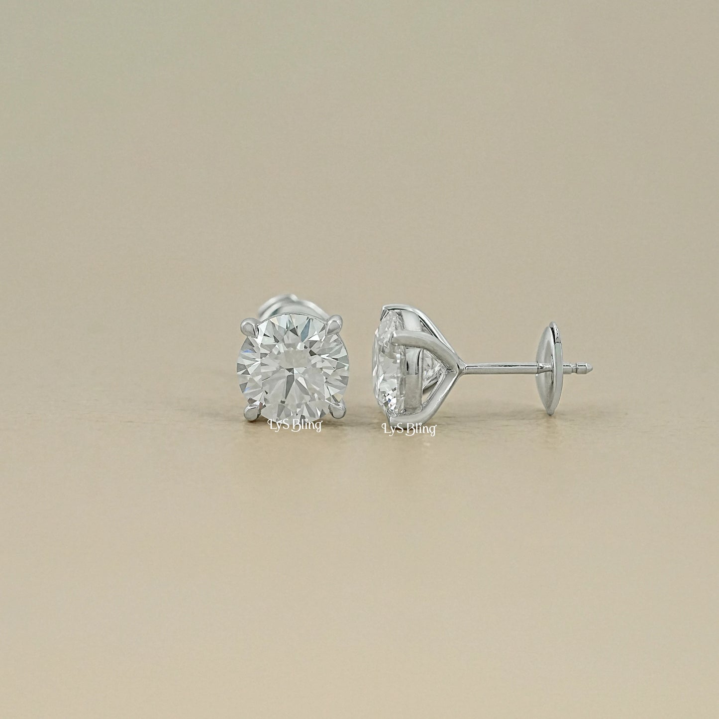 Round Cut Lab Grown Diamond Stud Earrings