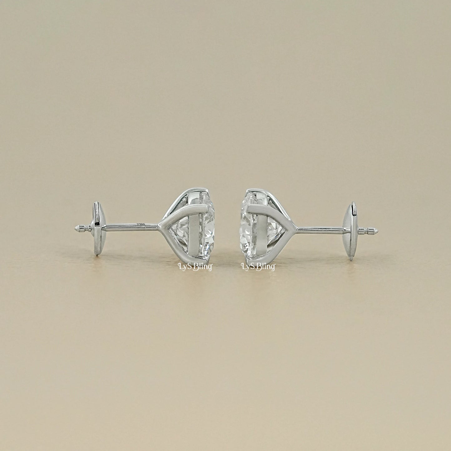 Round Cut Lab Grown Diamond Stud Earrings