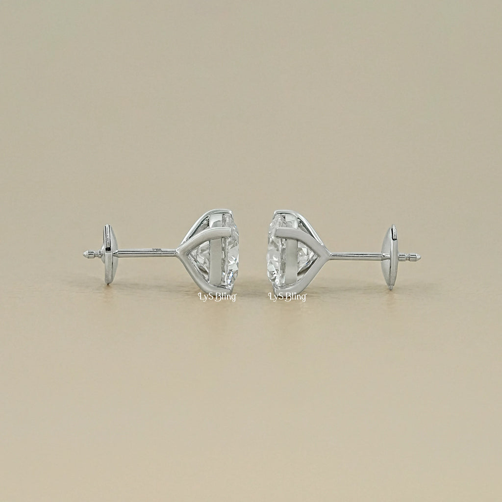Round Cut Lab Grown Diamond Stud Earrings