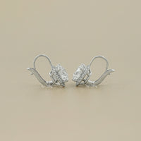 Round Cut Lab Diamond Halo Drop Earrings