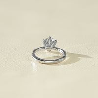 Portuguese Round Diamond Hidden Halo Accent Ring