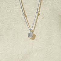 Oval Lab Diamond Station Chain Necklace