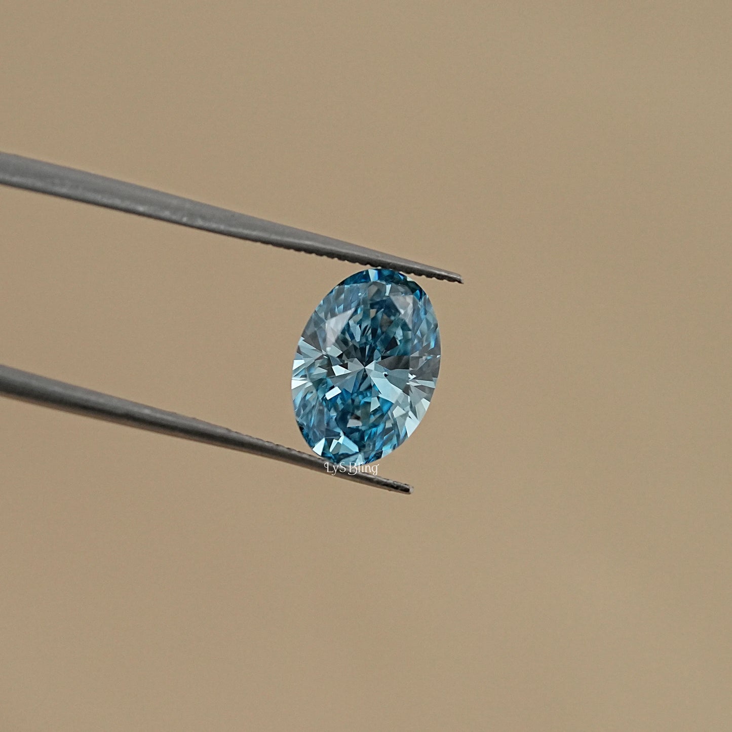Oval Fancy Vivid Blue Lab Grown Diamond