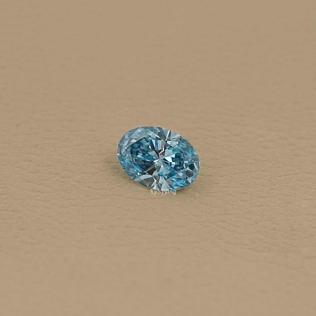 Oval Fancy Vivid Blue Lab Grown Diamond