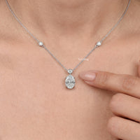 Oval Lab Diamond Station Chain Necklace