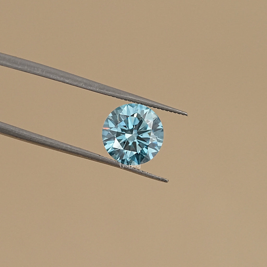 2.50 CT Round Cut Fancy Vivid Blue Diamond