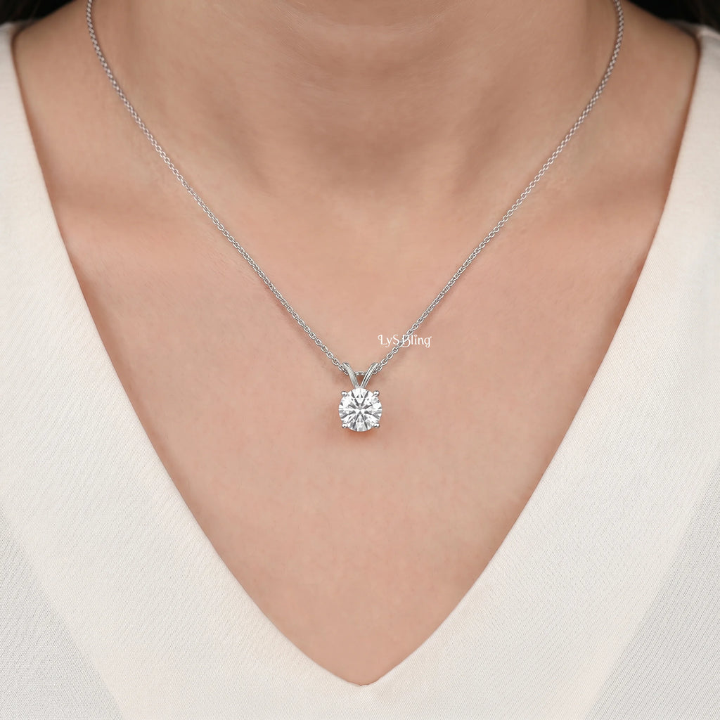 Brilliant Cut Round Lab Diamond Solitaire Pendant