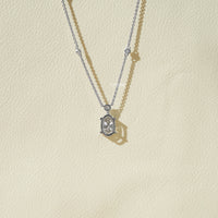 Oval Lab Diamond Station Chain Necklace