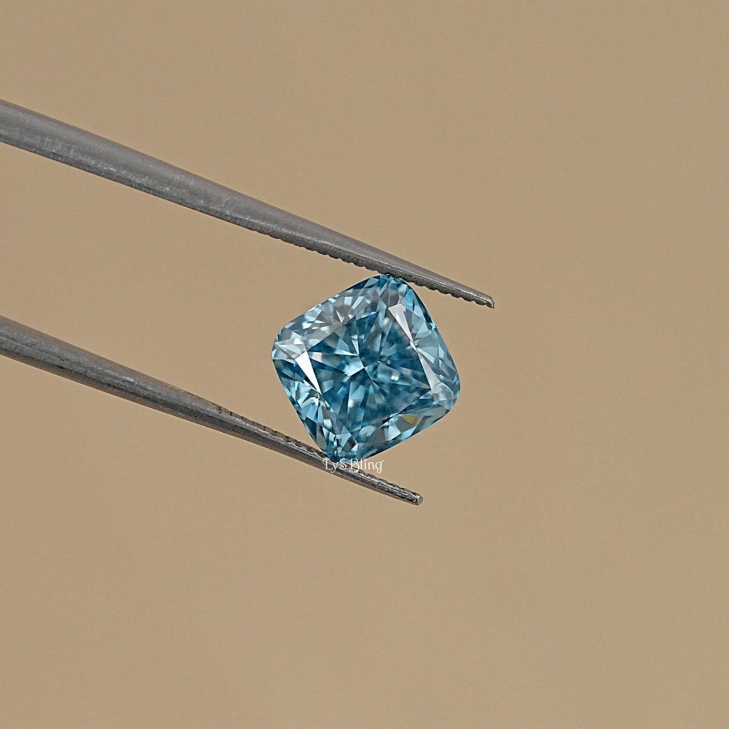 Fancy Vivid Blue Square Cushion Loose Diamond